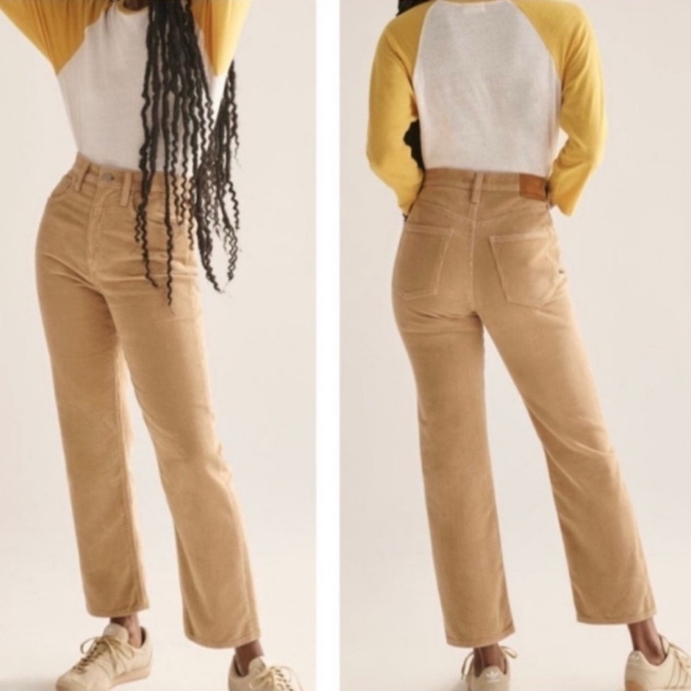 Aritzia Denim Forum The Joni High Rise Loose 29L Beige Corduroy Pants, size 25